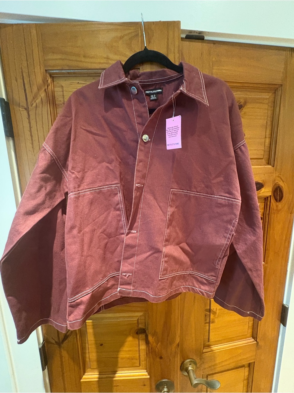 Maroon pretty little things brand  Jacket with Contrast Stitching